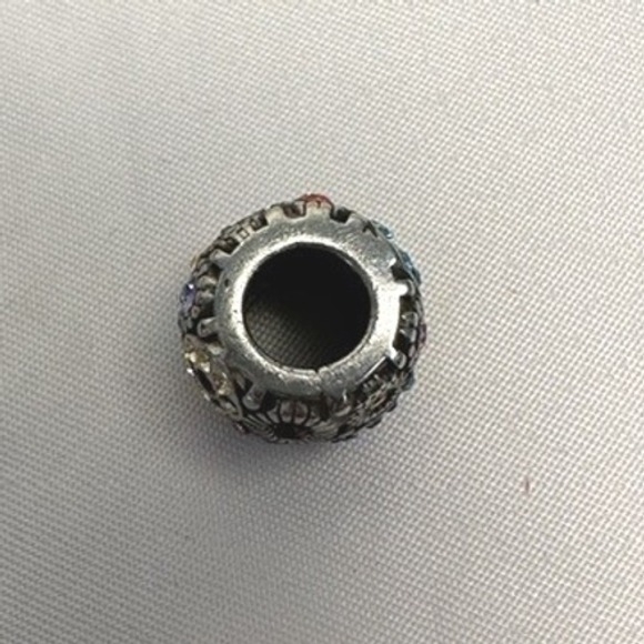 Brighton Silver Charm Bead Colorful Rhinestone Flower European Style Spacer Bead - Picture 6 of 6